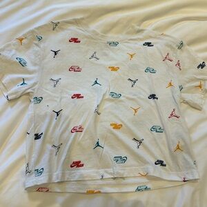 Nike Jordan girls cotton crop top colorful short sleeve